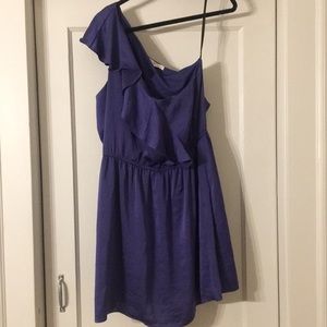 Purple BCBG one shoulder cocktail dress